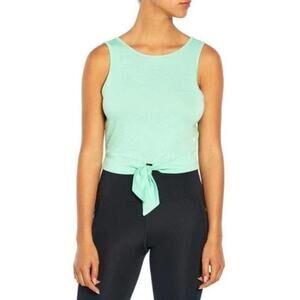 Wildfox Sweat Neptune Green Tie Front Active Crop Top NWT